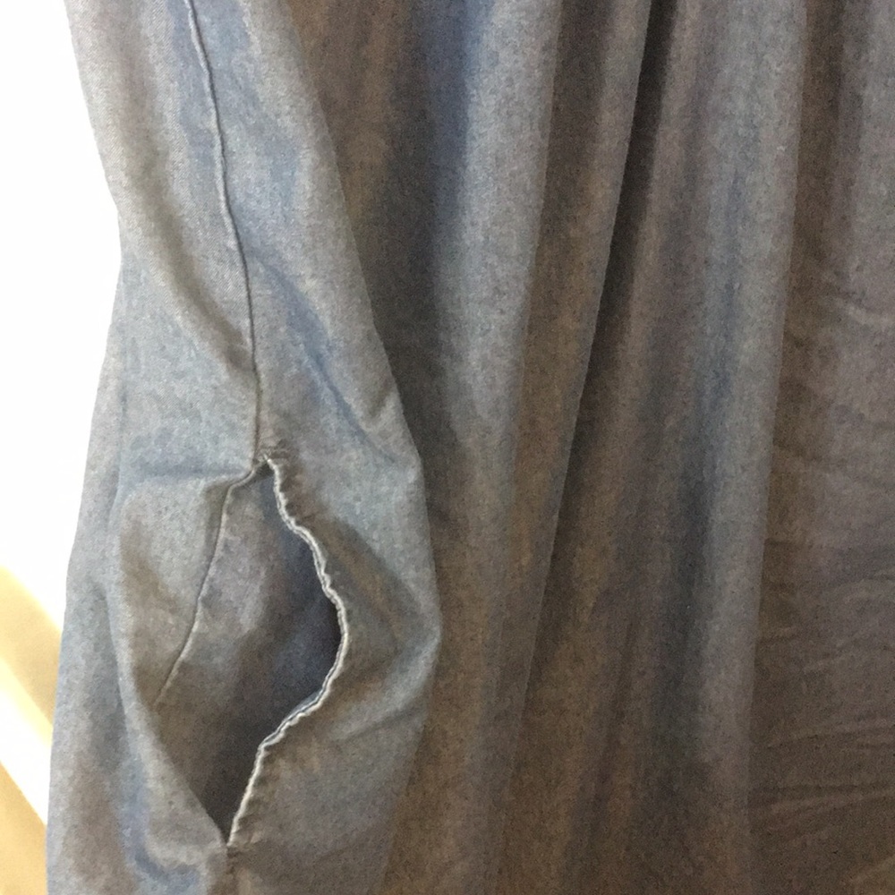 Vintage Cozee Corner Oversized Embroidered Denim Dress Housecoat - Picture 9 of 13